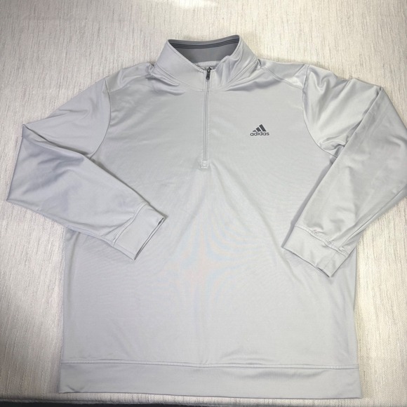 adidas Other - Adidas Golf Mens XL Quarter Zip Pullover Light Grey Performance Mock Neck Shirt